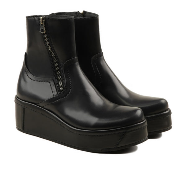 Murrieta - Ladies Black Calf Leather Ankle Boot