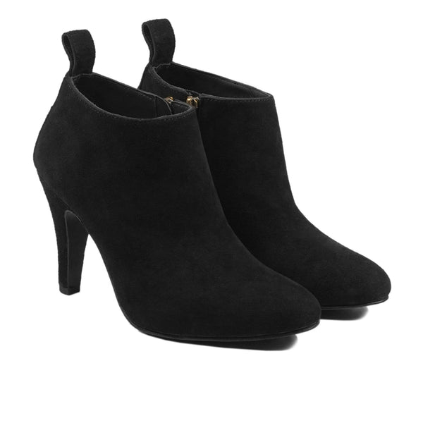 Antioch - Ladies Black Kid Suede Leather Ankle Boot