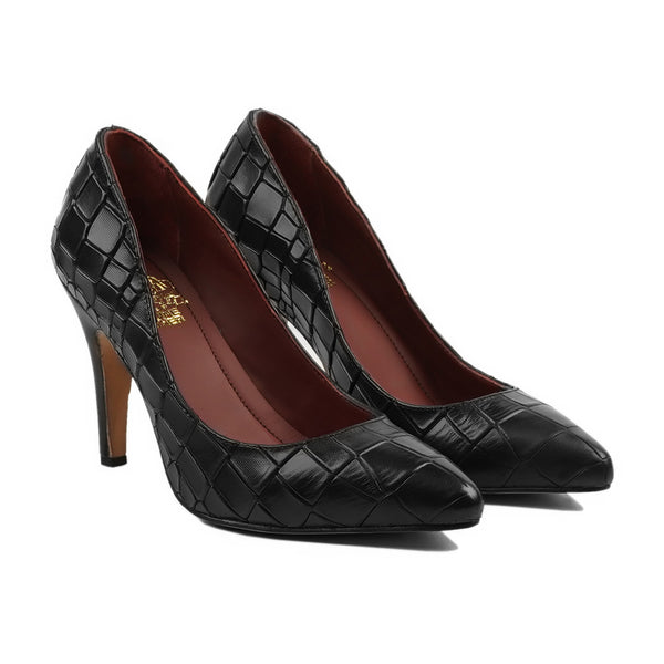Gresham - Ladies Black Calf Leather Heel