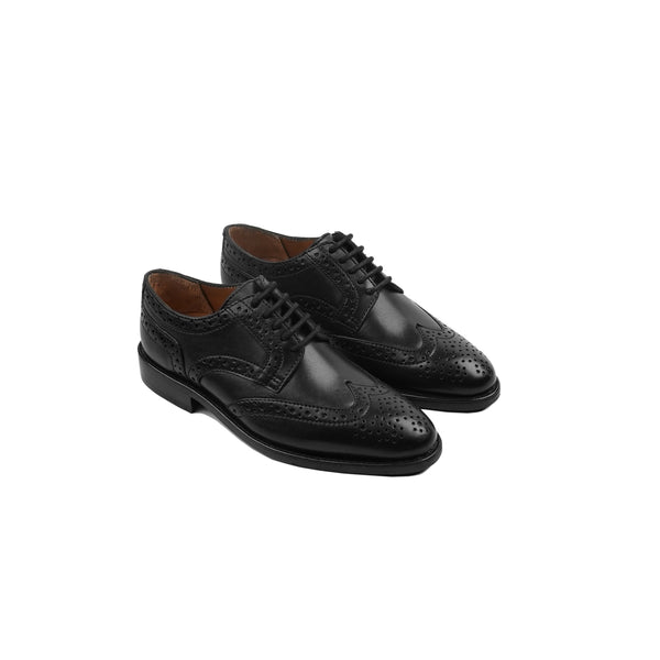 Faahit - Kid's Black Calf Leather Derby Shoe (5-12 Years Old)