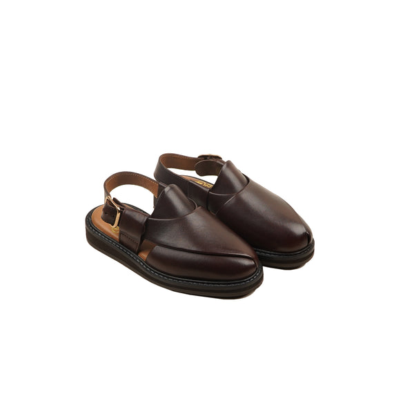 Gables - Kid's Dark Brown Calf Leather Sandal  (5-12 Years Old)
