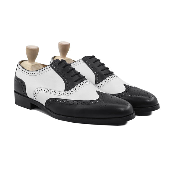 Vesta - Men's Black and White Calf Leather Oxford Shoe