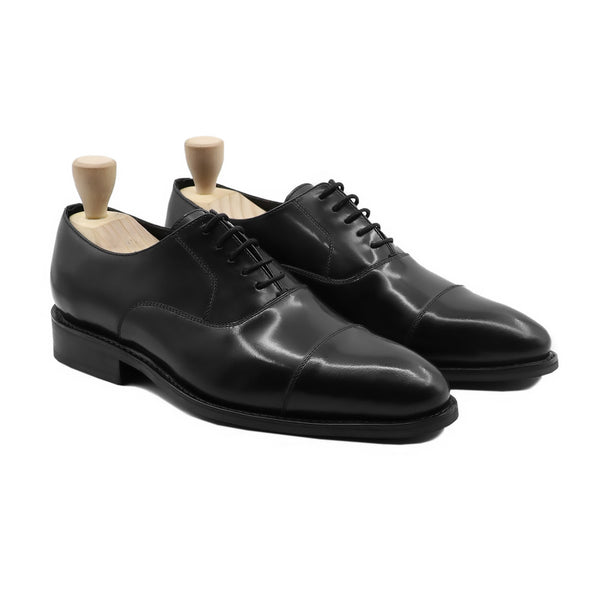 Tawus Gy - Men's Black Box Leather High Shine Oxford Shoe