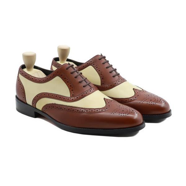 Downey - Men's Light Yellow and Brown Calf Leather Oxford Shoe