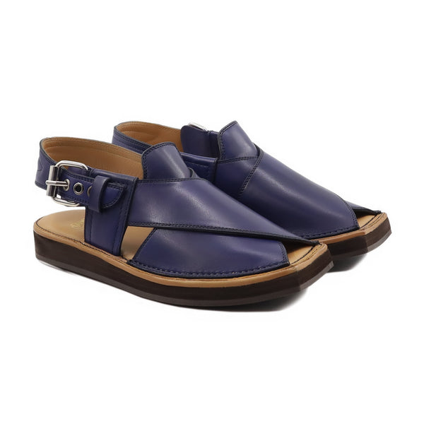 Zanzi - Men's Blue Calf Leather Sandal