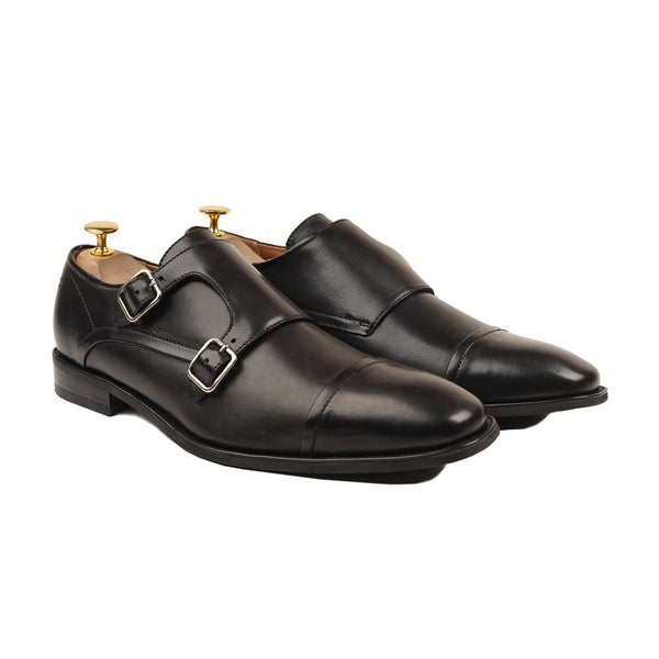 Sanford -Men's Black Calf Leather Double Monkstrap Shoe