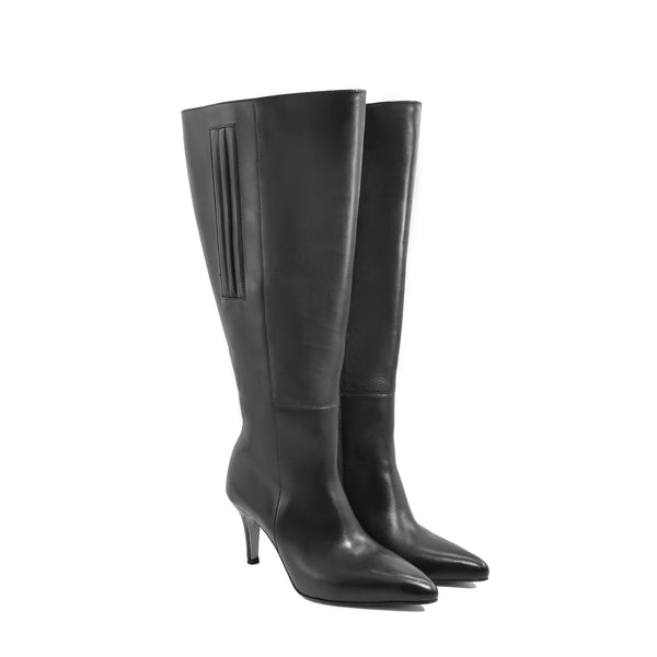 Krakow - Ladies Black Calf Leather Long Boot