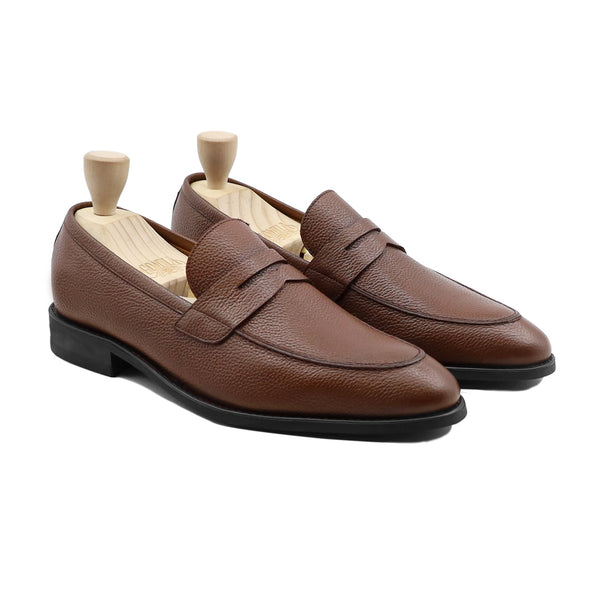 Campania - Men's Brown Pebble Grain Leather Loafer