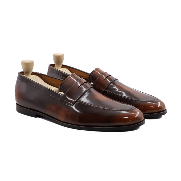 Zelezniki - Men's Burnish Brown Box Leather High Shine Loafer