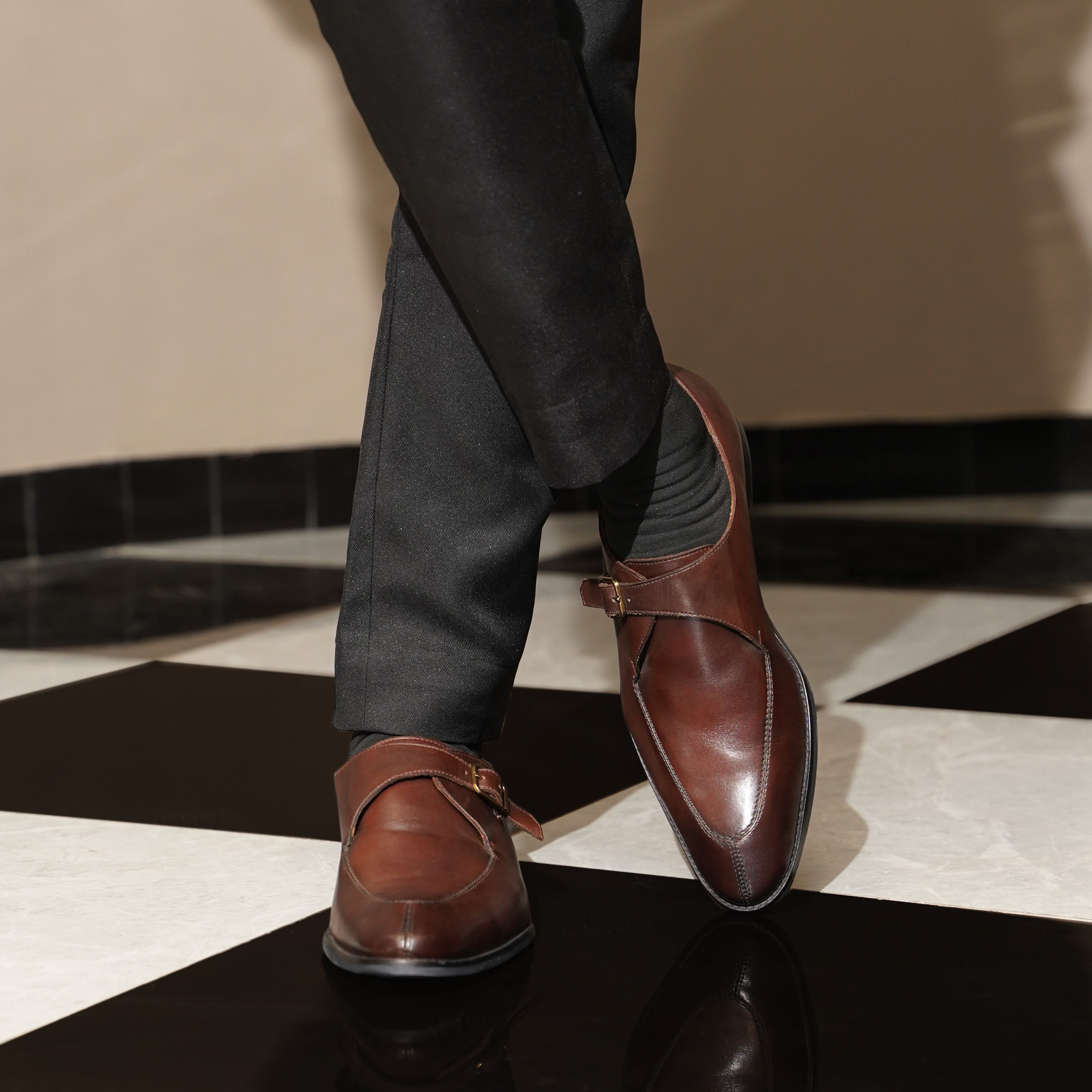 Tavistock - Men's Reddish Brown Calf leather Single Monkstrap