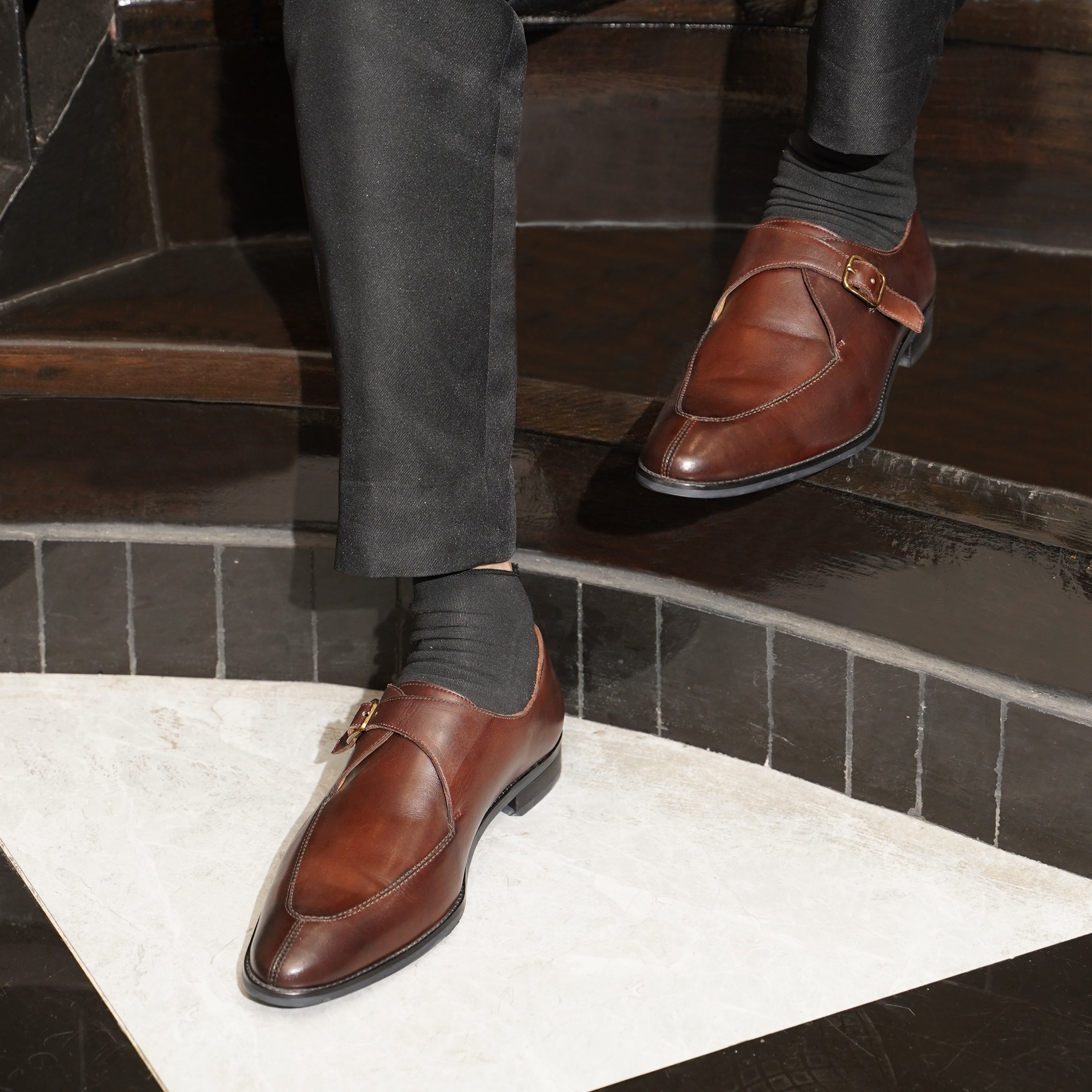 Tavistock - Men's Reddish Brown Calf leather Single Monkstrap