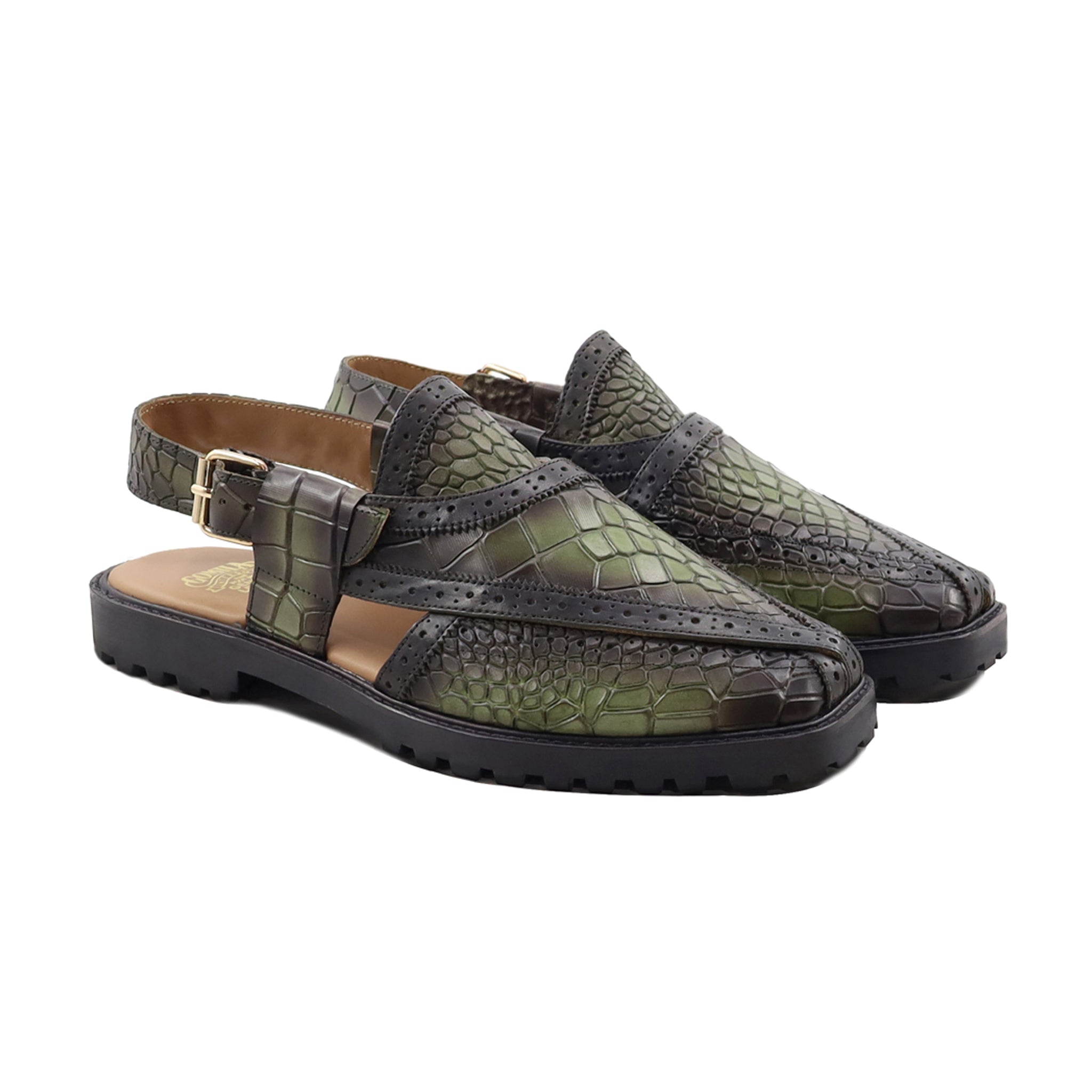 Charleroi - Men's Burnish Green Calf Leather Sandal