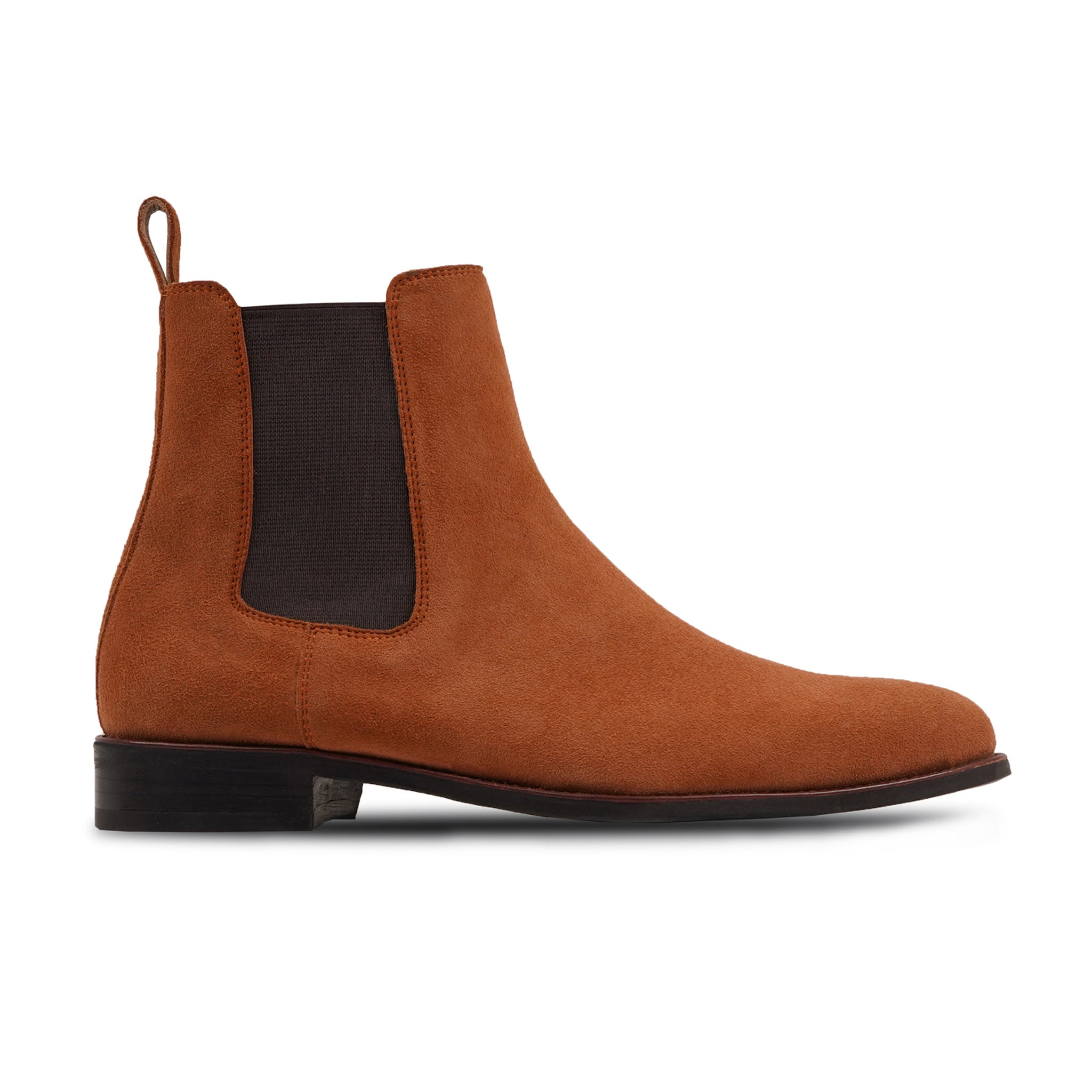 Bochum - Men's Orange Tan Kid Suede Chelsea Boot