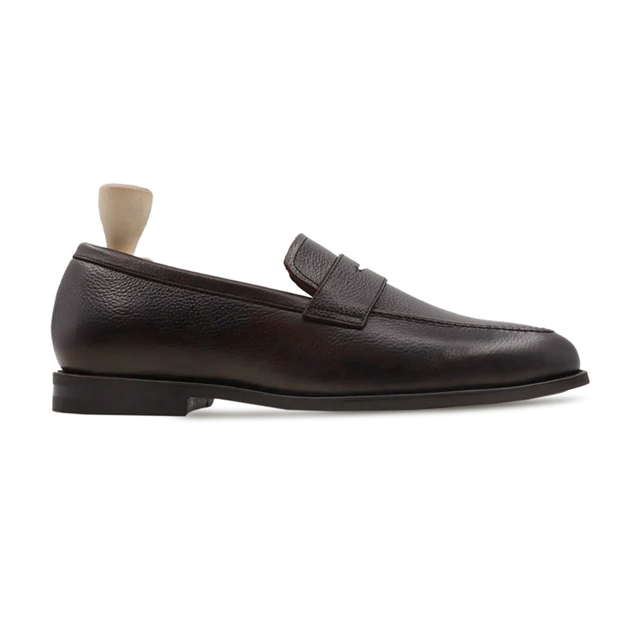 Bruin - Men's Dark Brown  Pebble Grain Leather Loafer