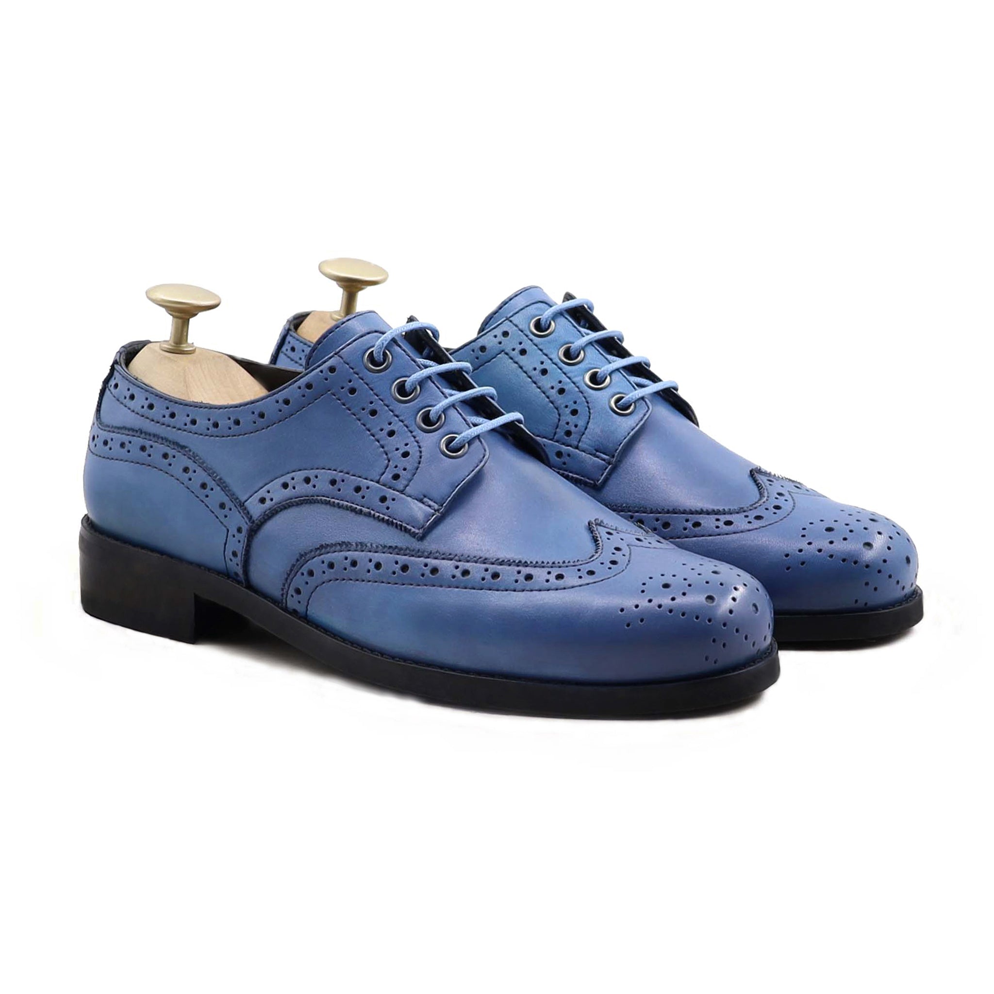 Osmond - Men's Blue Calf Leather Derby Shoe