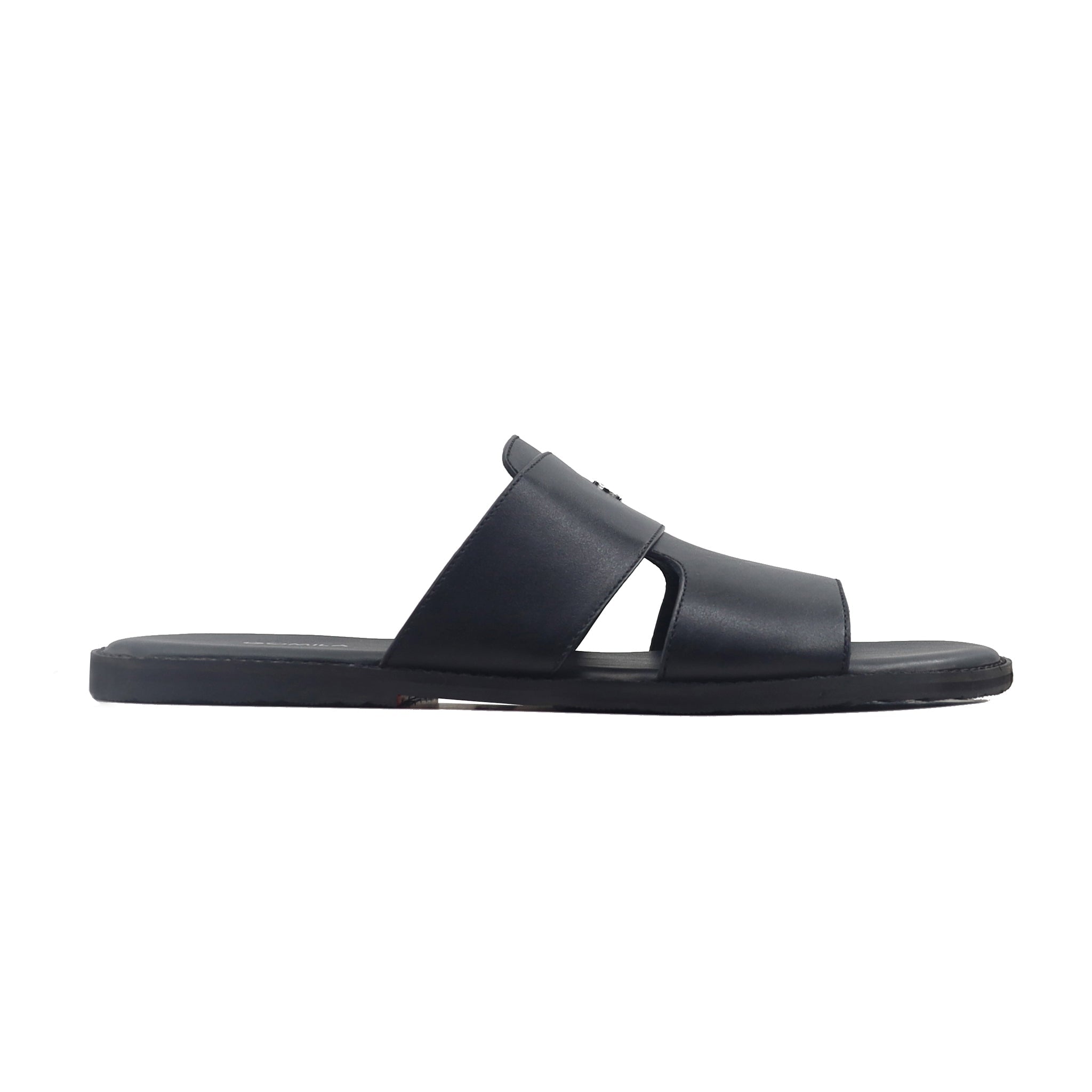 Wesley - Men's Black Calf Leather Slipper