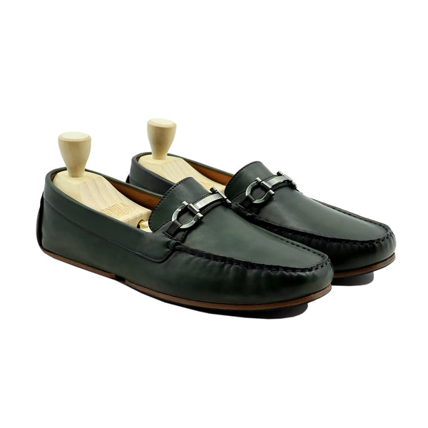 Atsu - Men's Green Calf Leather Driver Shoe