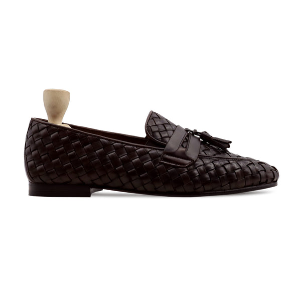 Decatur - Men's Dark Brown Hand Woven Calf Leather Loafer