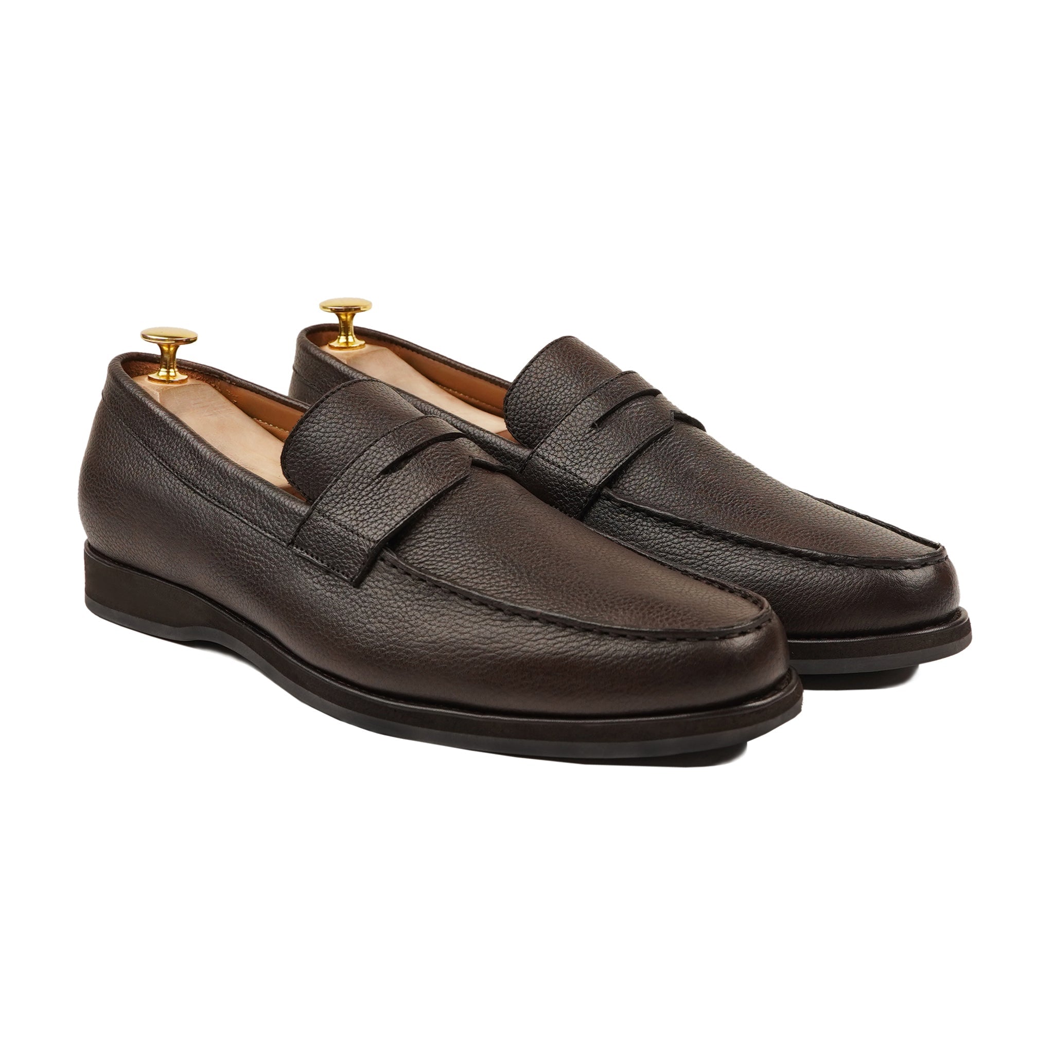 Asador - Men's Dark Brown Pebble Grain Leather Loafer