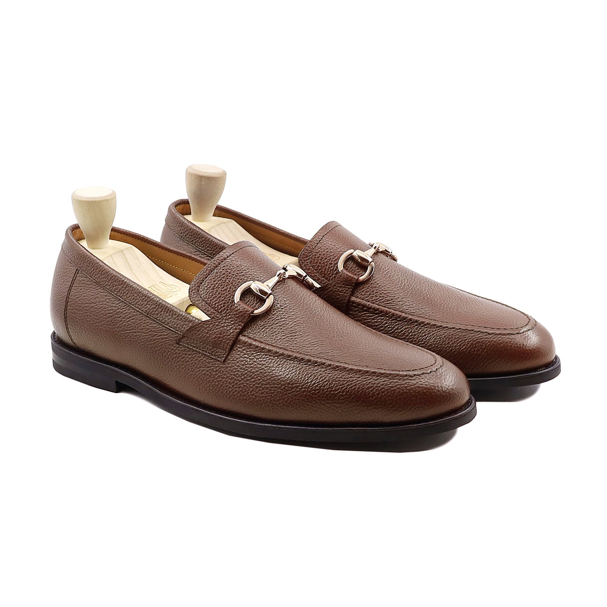 Abada - Men's  Brown Pebble Grain Leather Loafer