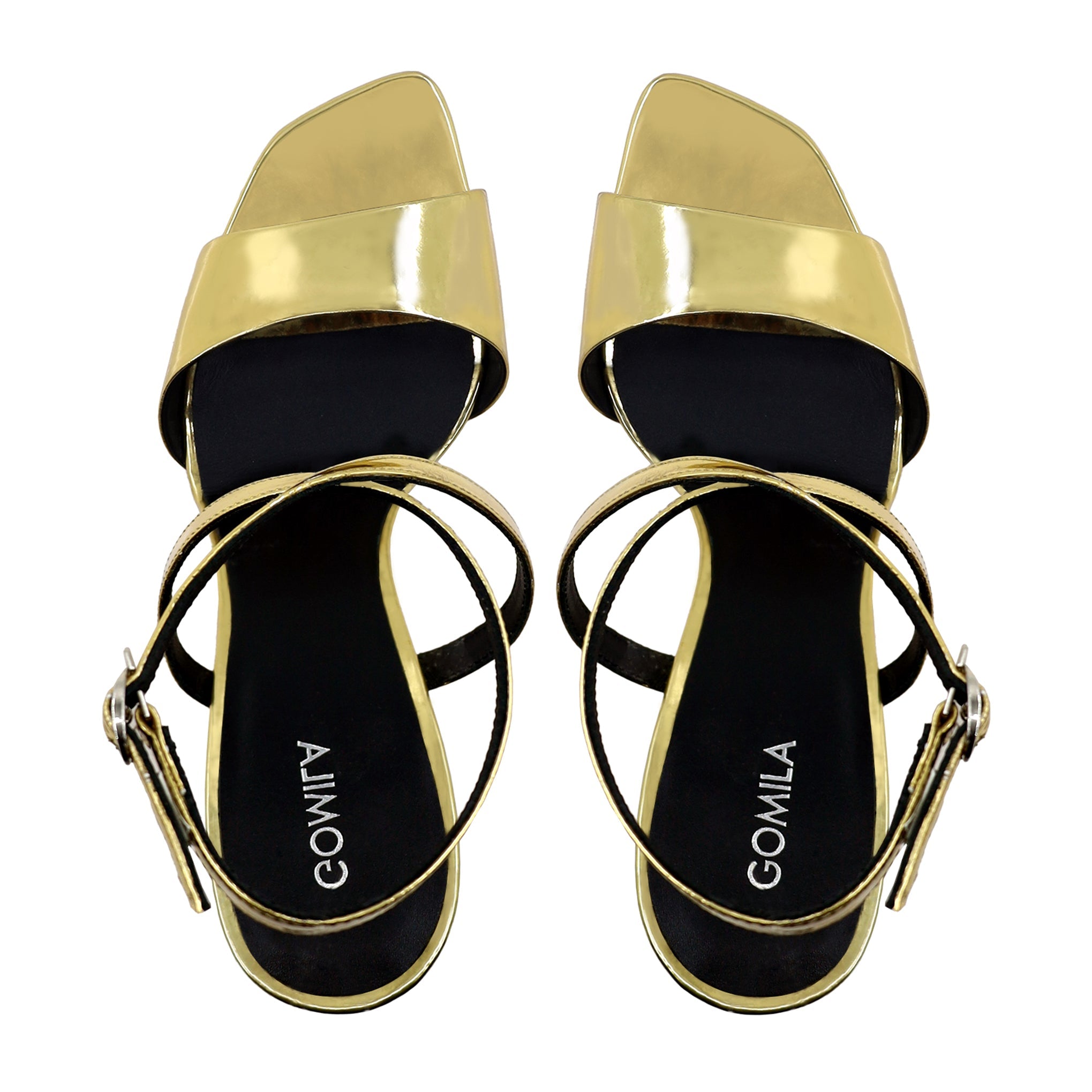 Anna - Women's Golden Strapped Heels