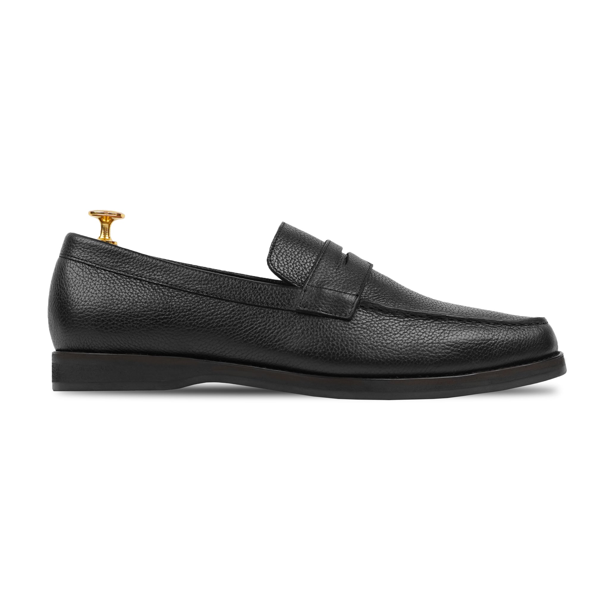 Asador - Men's Black Pebble Grain Leather Loafer