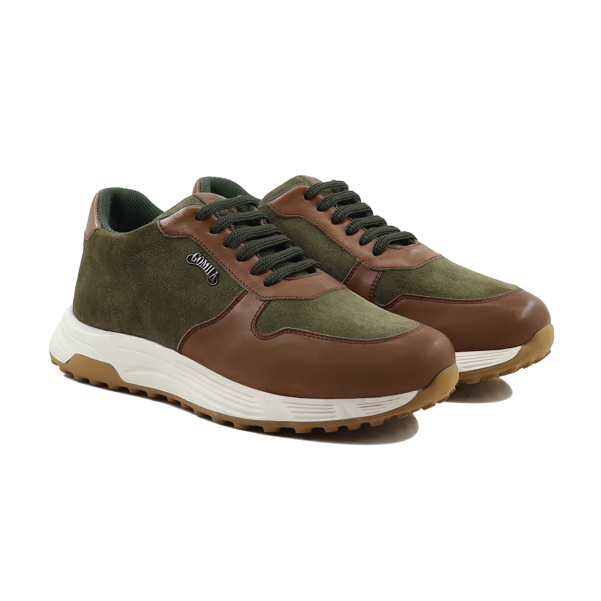 Estral - Men's Brown and Olive Green Sneaker