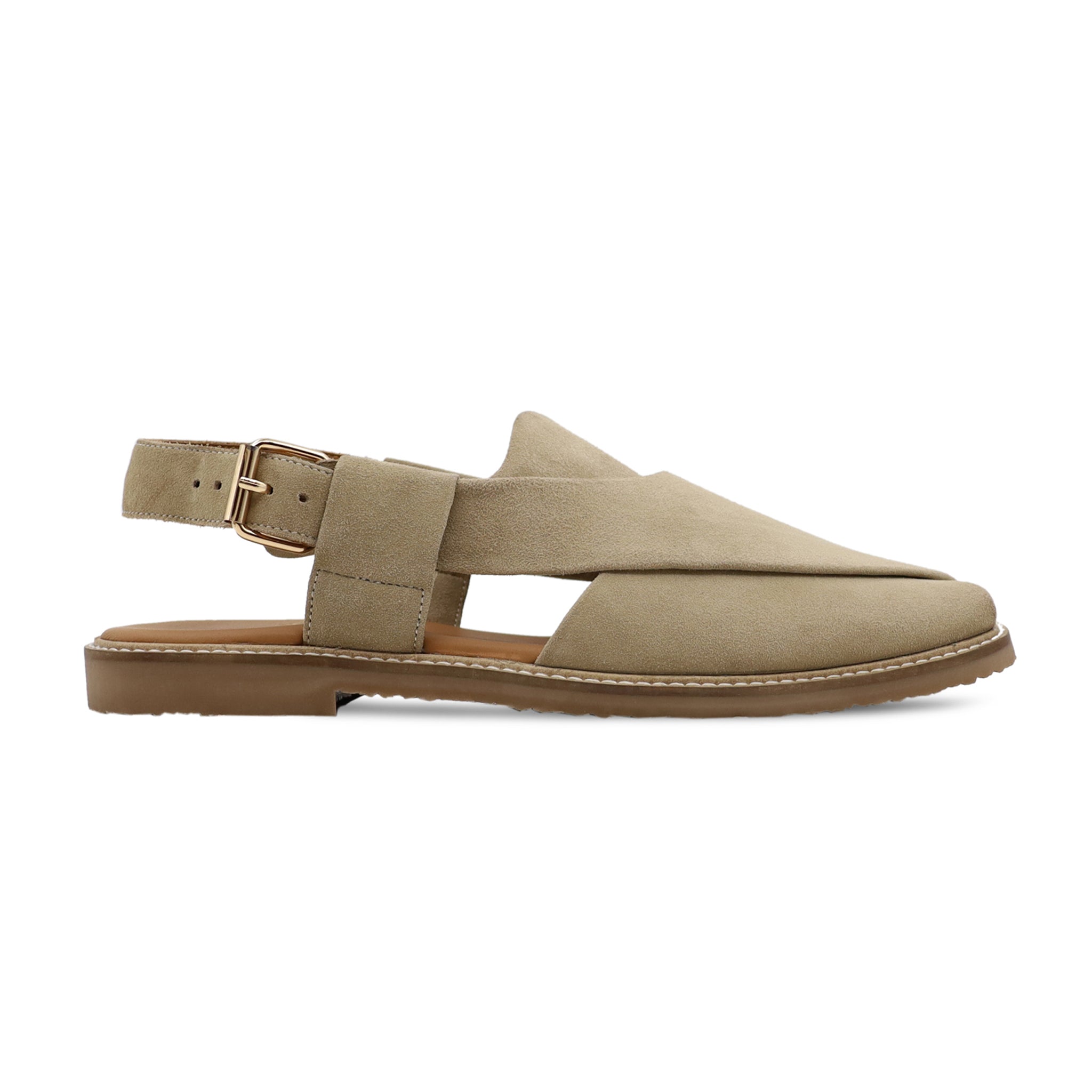 Aleppo - Men's  Beige Kid Suede Sandal