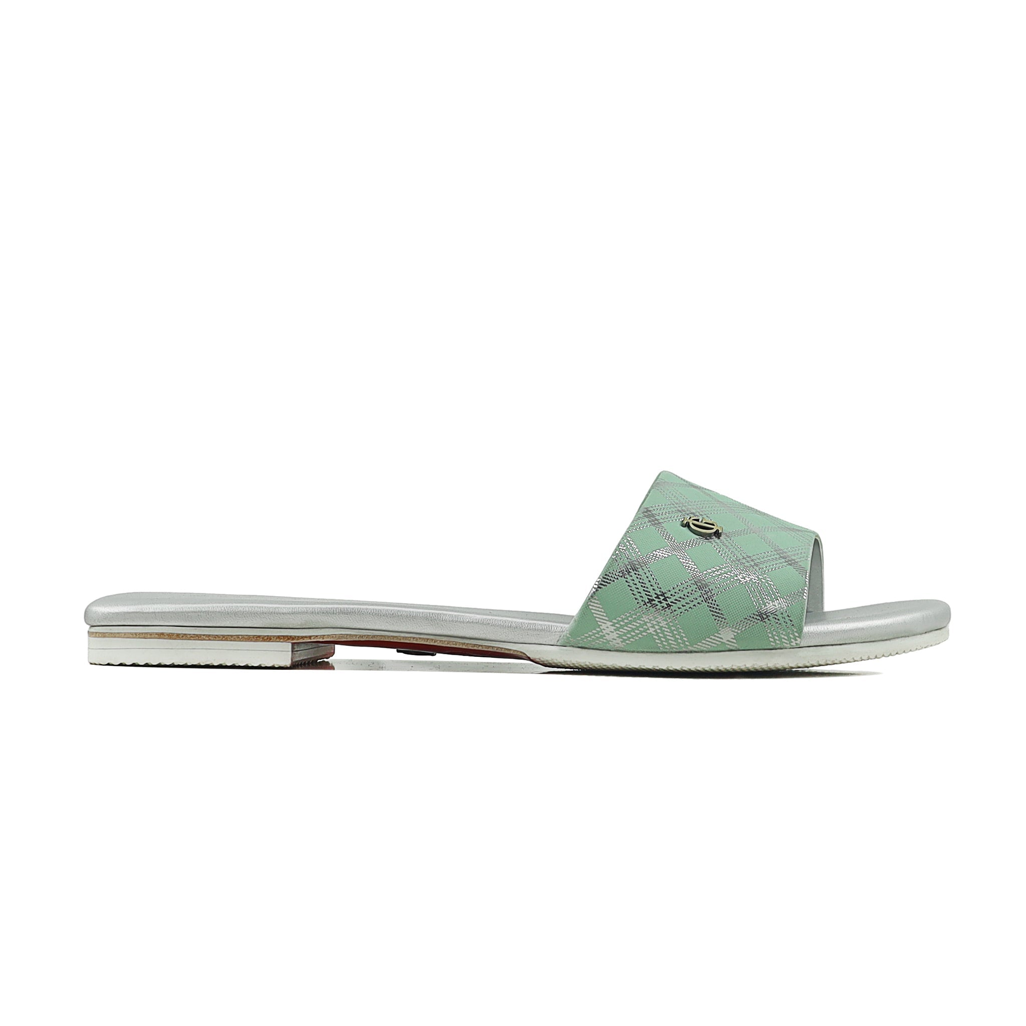 Abbie - Women's Green and Silver Slipper