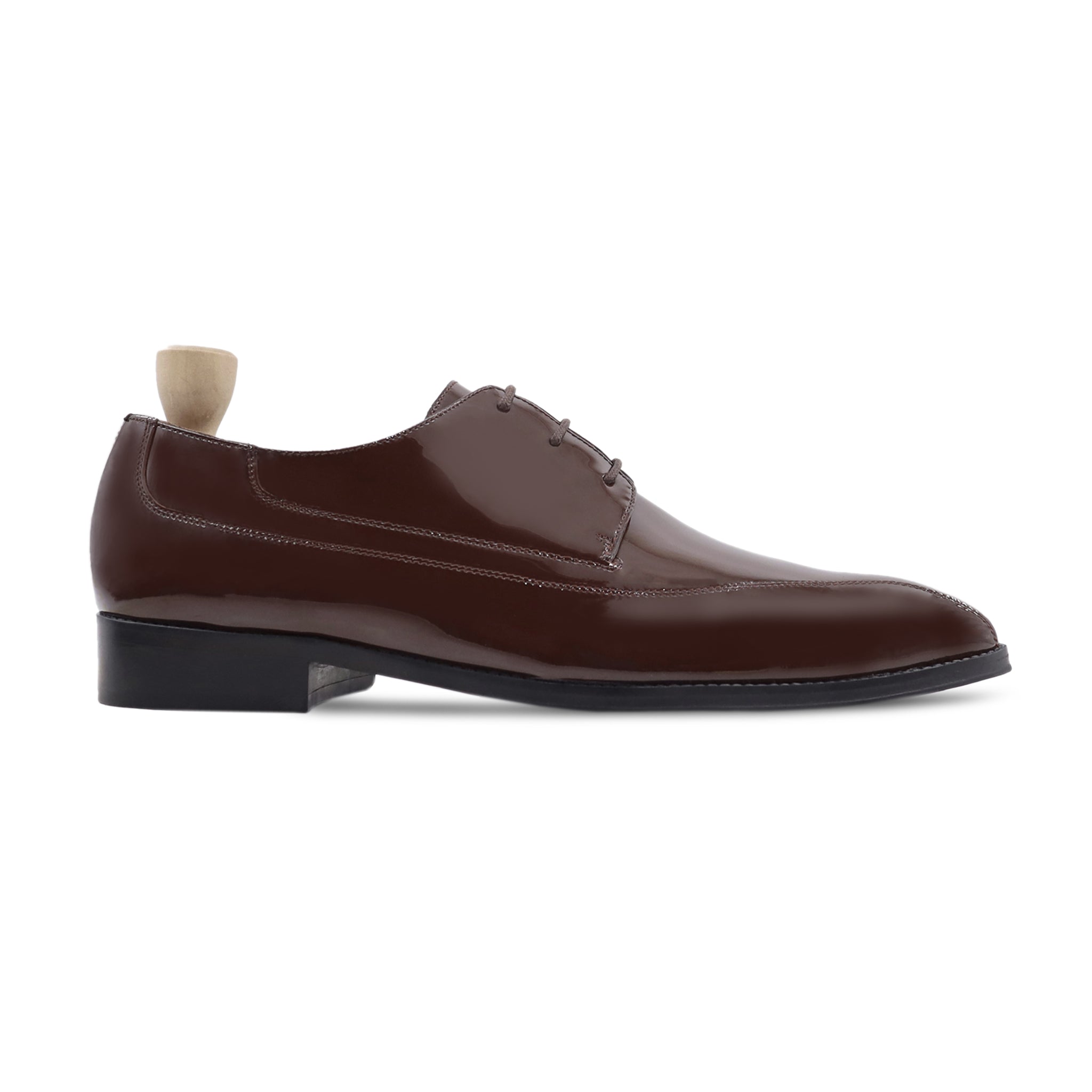 Liege - Men's Dark Brown Patent Leather Derby Shoe