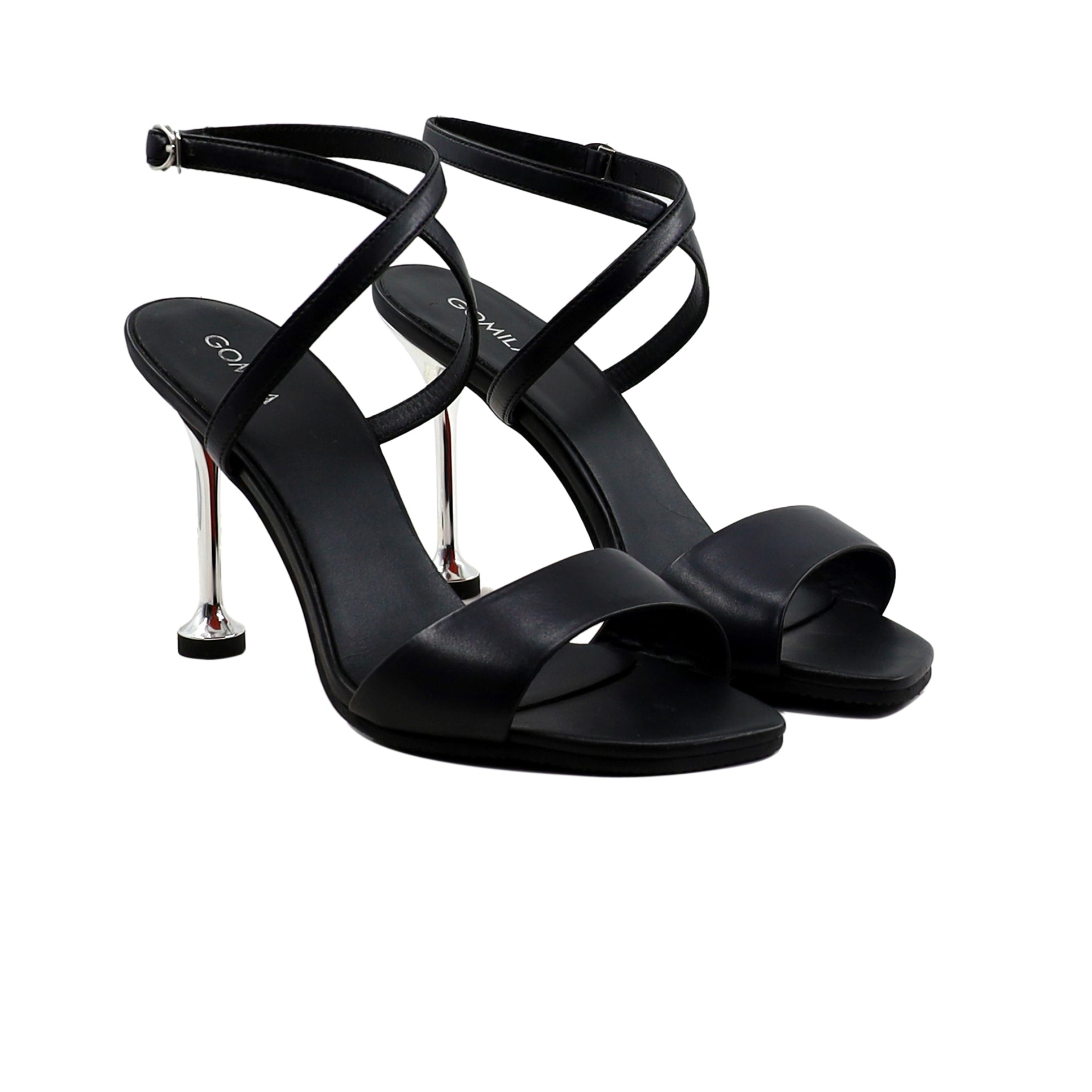 Anna - Women's Black Strapped Heels