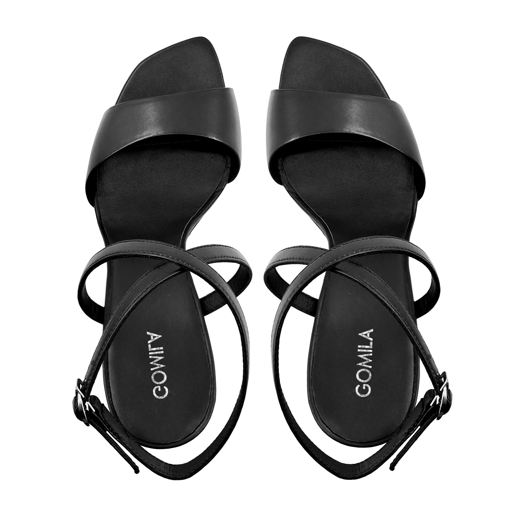 Anna - Women's Black Strapped Heels