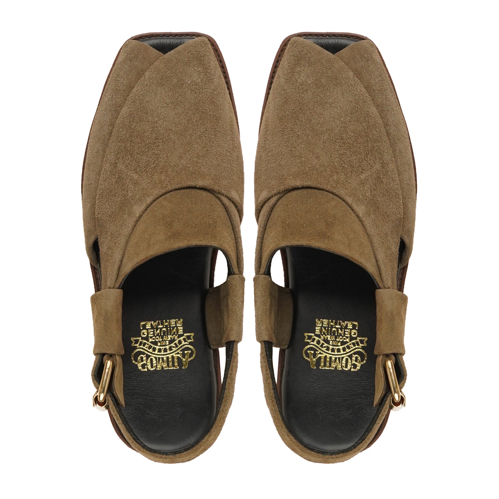 Arine - Men's Brown Kid Suede Sandal