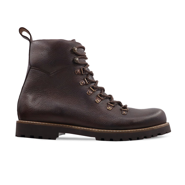 Hecla -Men's Dark Brown Pebble Grain Leather Boot