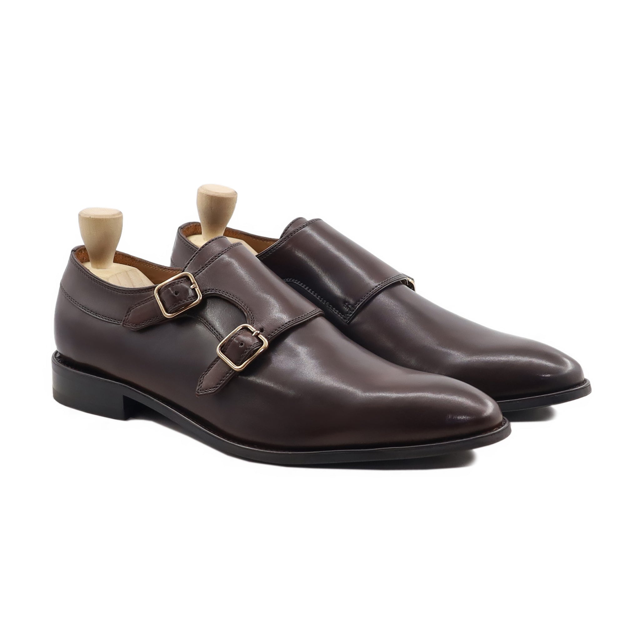 Artista - Men's Dark Brown Calf Leather Double Monkstrap