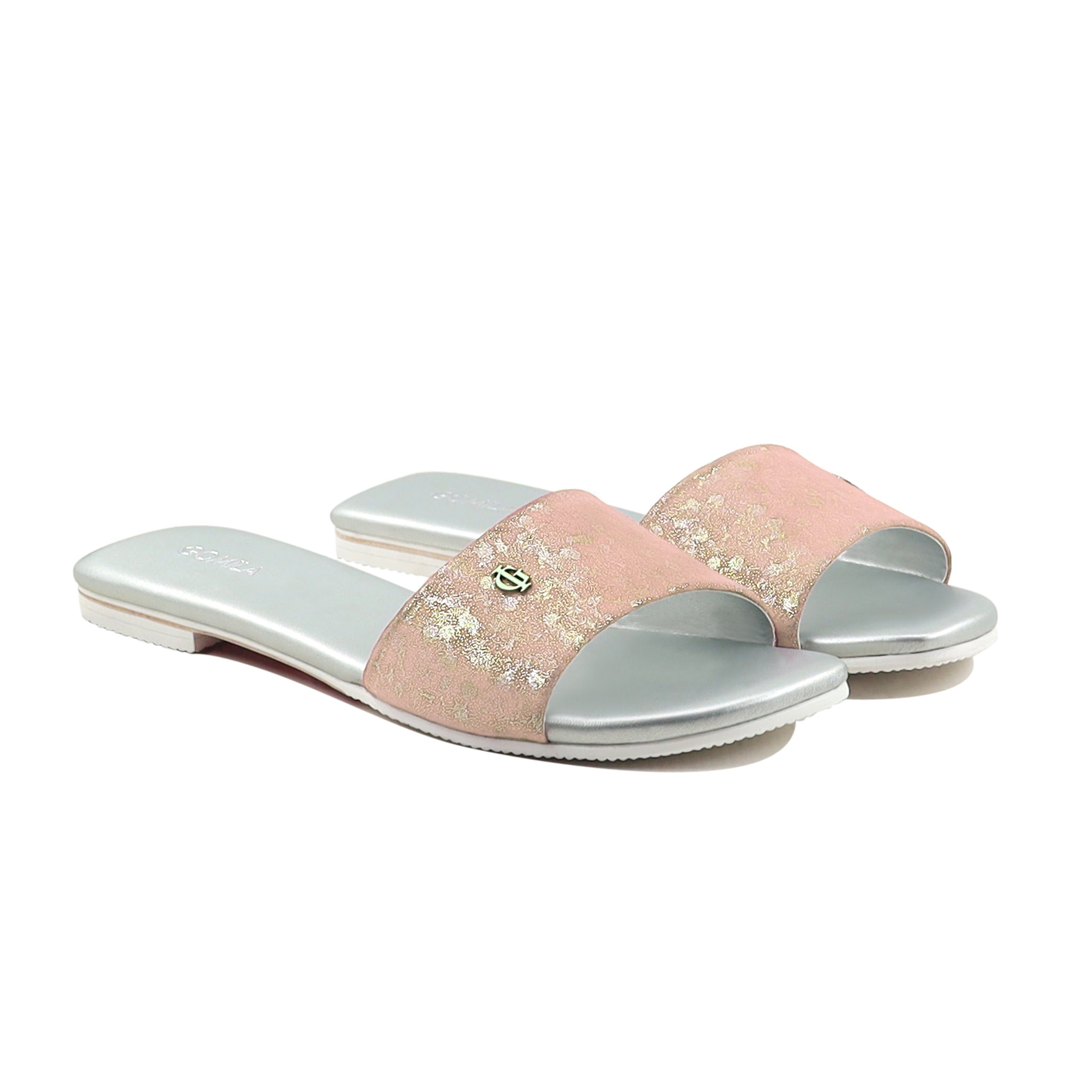 Abbie - Women's Pink and Silver Slipper