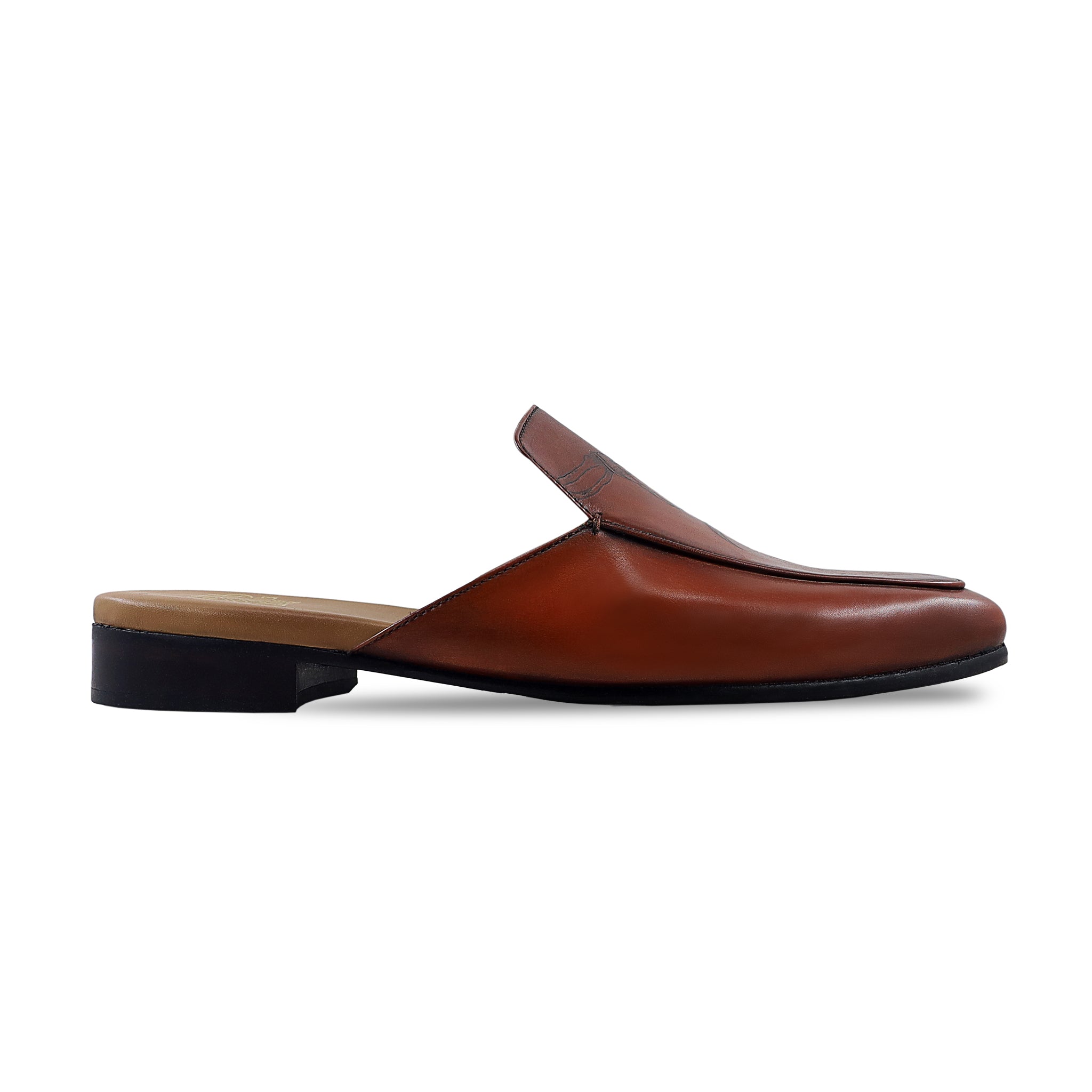 Werth - Men's Brown Calf Leather Slipper (Hands and Crescent Edition)