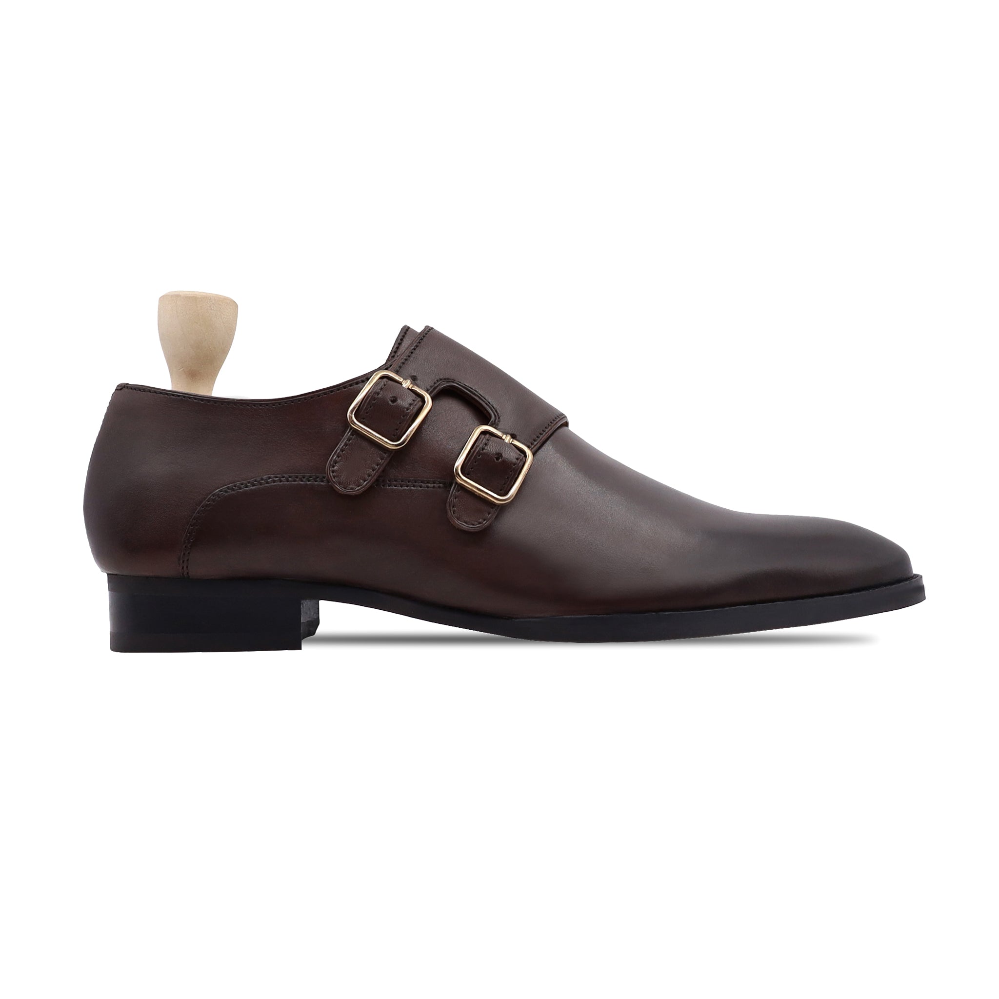 Garda - Men's Dark Brown Calf Leather Double Monkstrap