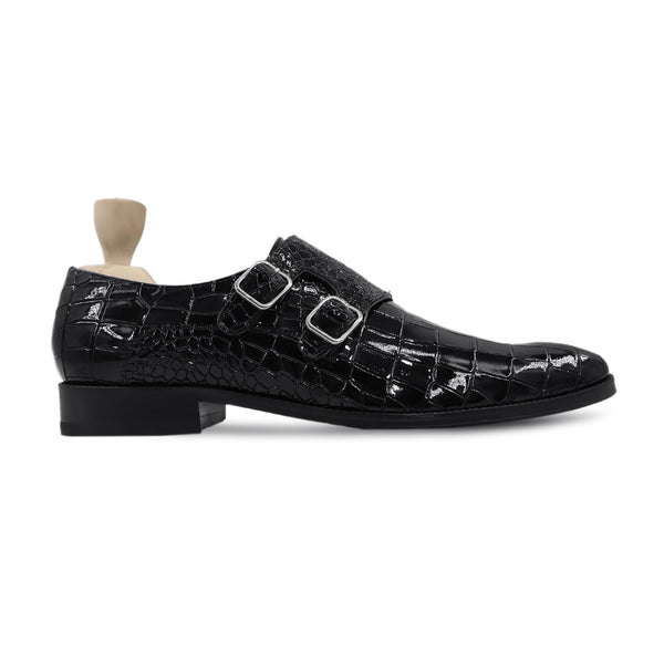 Trinity - Men's Black Patent Double Monkstrap