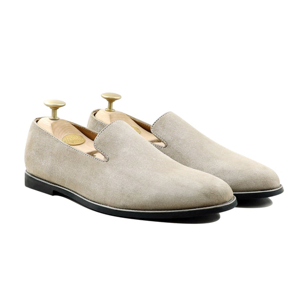 Dalton - Men's Steel Gray Kid Suede Loafer