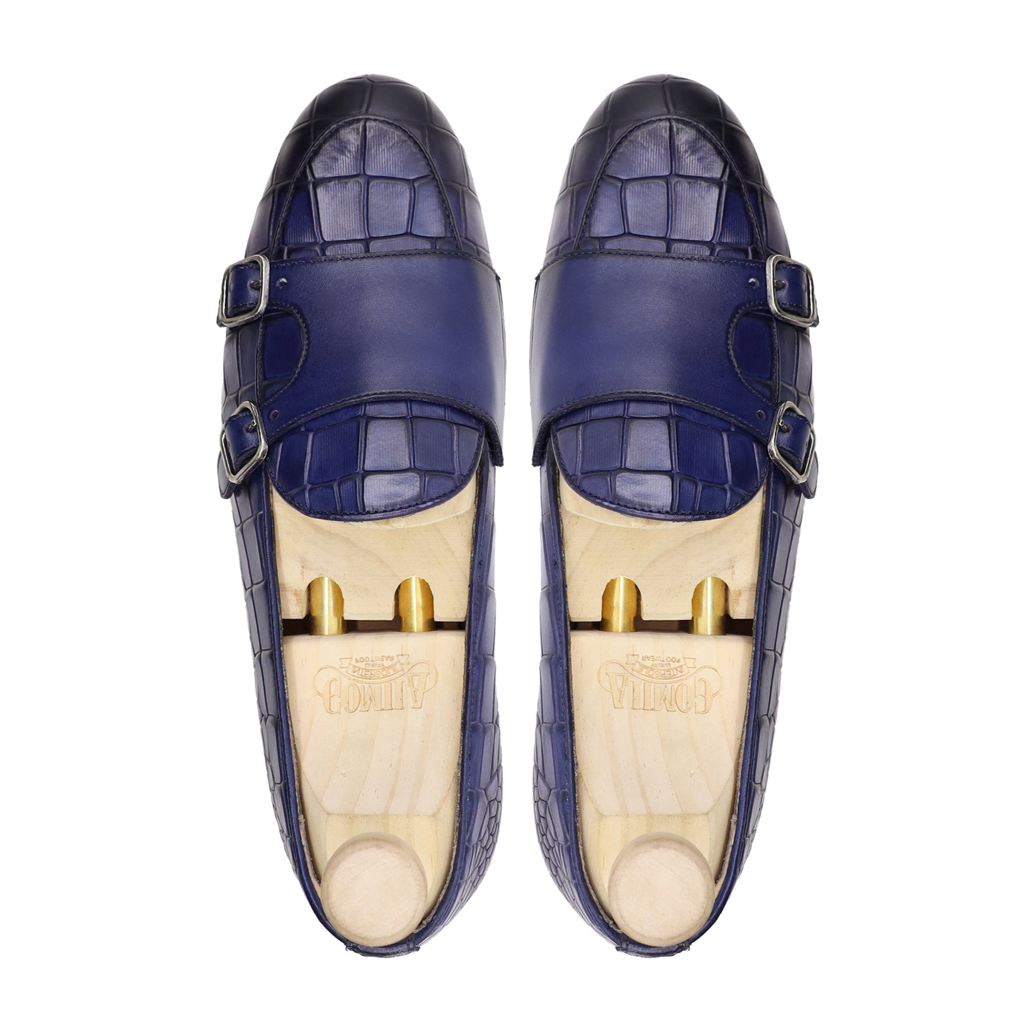 Medellin - Men's Blue Calf Leather Double Monkstrap