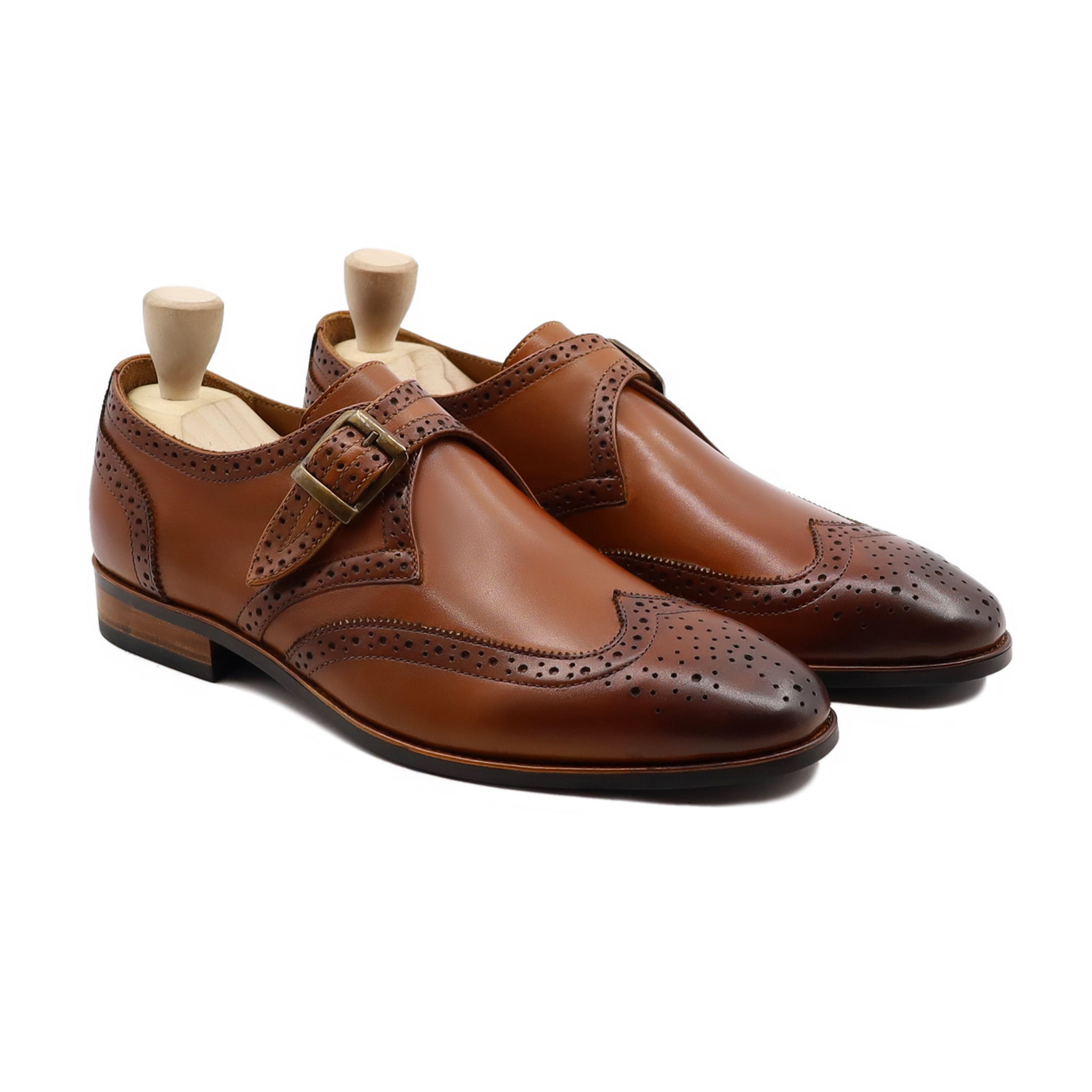 Moro -  Men's Tan Brown Calf Leather Single Monkstrap