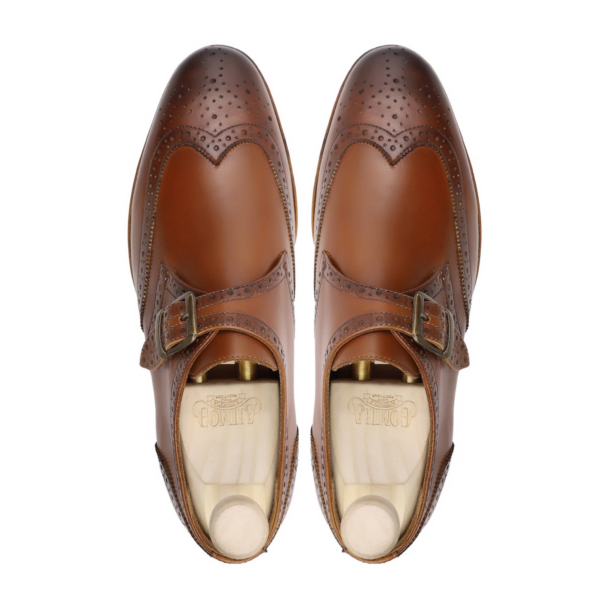 Moro -  Men's Tan Brown Calf Leather Single Monkstrap