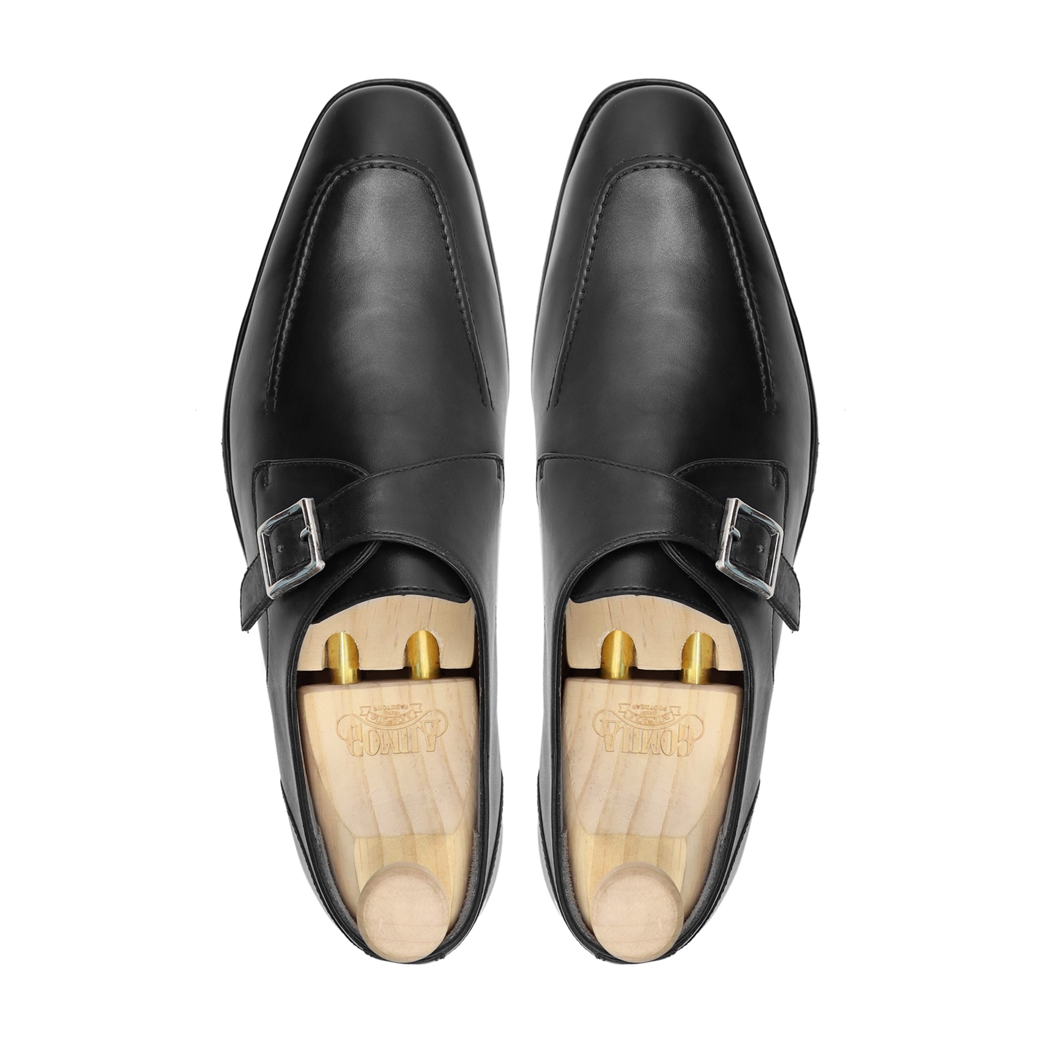 Nebart - Men's Black Calf Leather Single Monkstrap