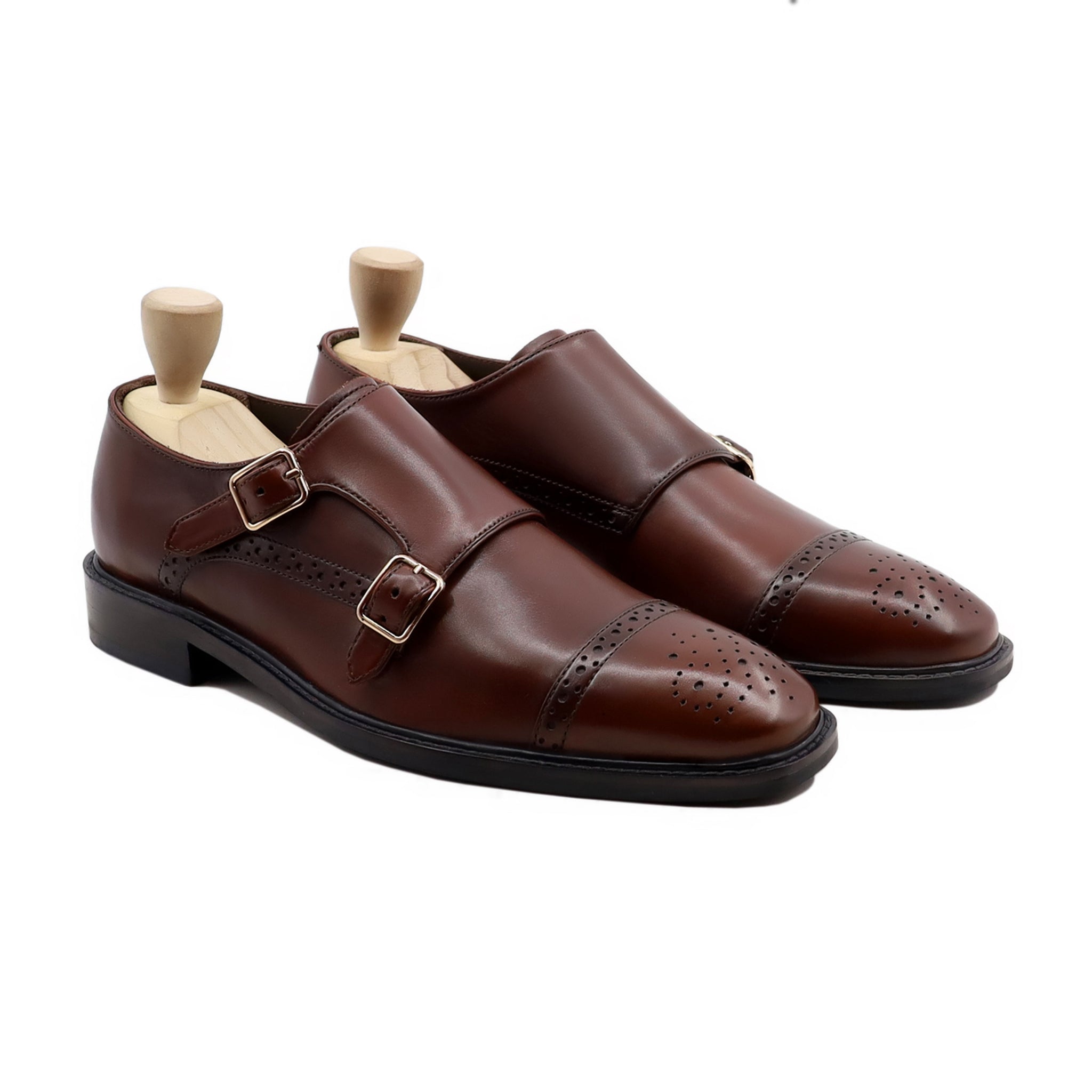 Timbuktu - Men's Brown Calf Leather Double Monkstrap