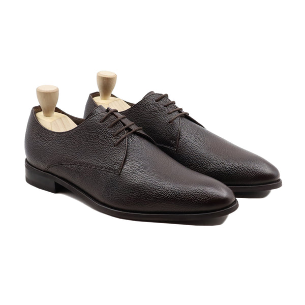 Hofsud - Men's Dark Brown Pebble Grain Leather Derby Shoe