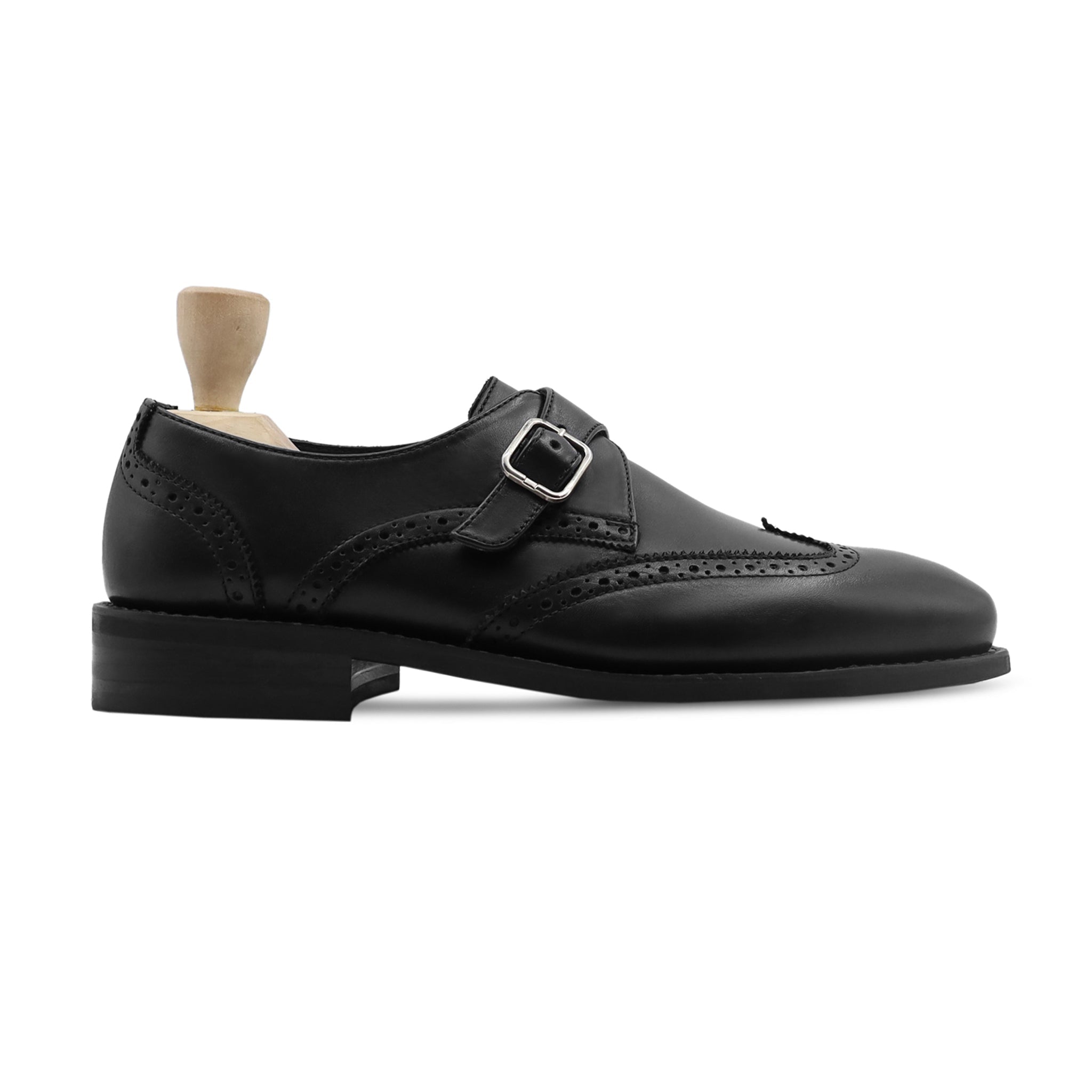 Tad - Men's Black Calf Leather Single Monkstrap