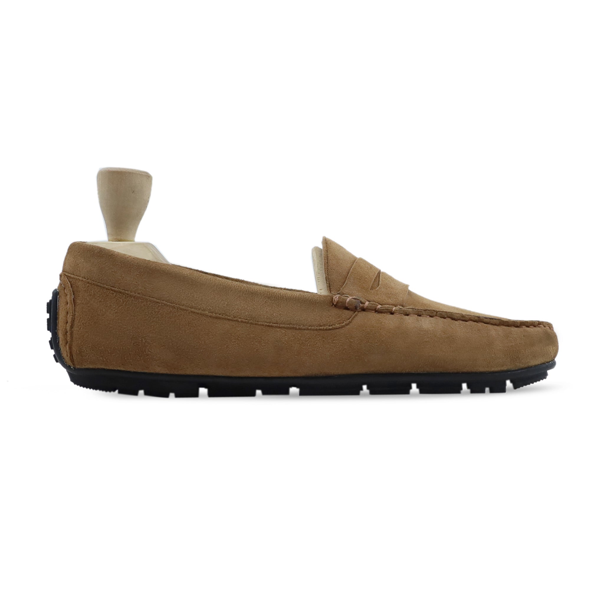 Timo - Men's Camel Kid Suede Driver Shoe