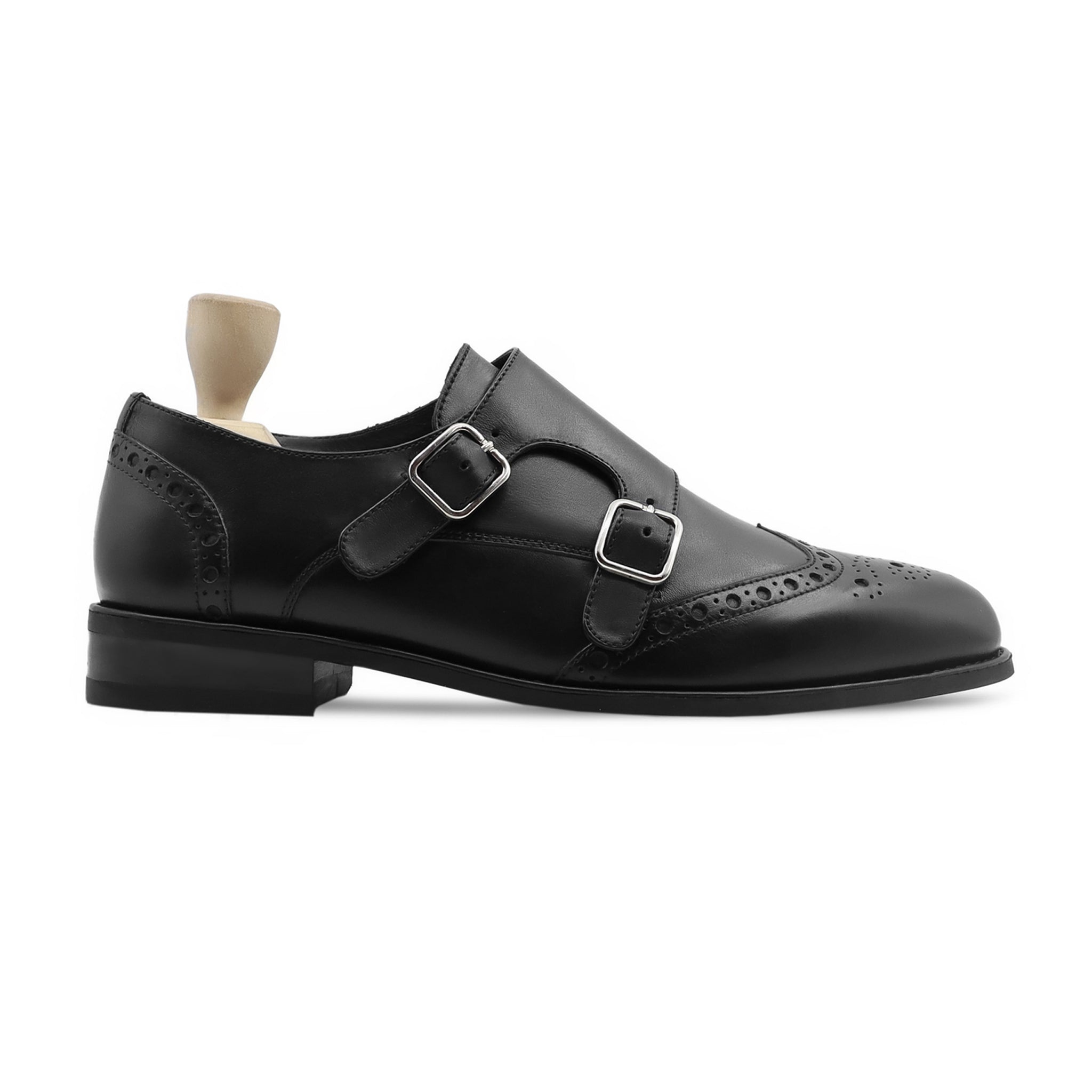 Quito - Men's  Black  Calf Leather Double Monkstrap