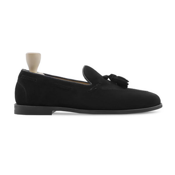 Cotonou - Men's Black Kid Suede Loafer